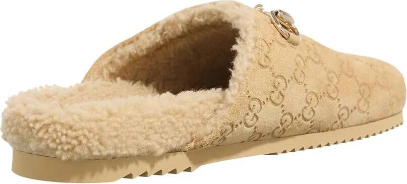 Gucci Slippers & Mules GG Suede Mules in beige