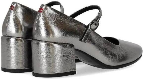 Halmanera Hoge hakken Mary Jane Metal Steel Pump in zilver