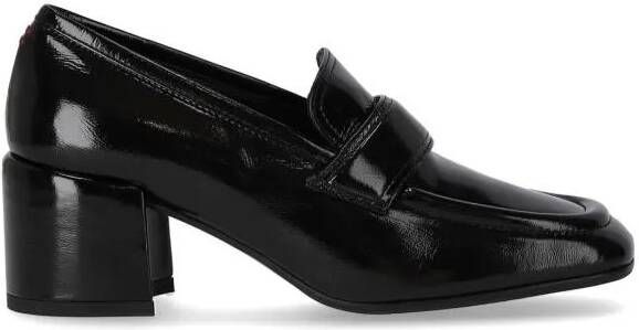 Halmanera Hoge hakken Glaze Black Heeled Loafer in zwart