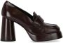 Halmanera Hoge hakken Glaze Dark Brown Heeled Loafer in bruin - Thumbnail 2