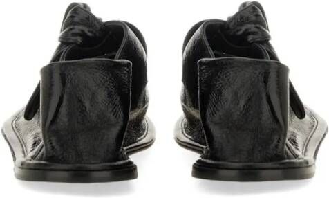Hereu Crinkled Lambskin Shoes With Knot Detail in zwart