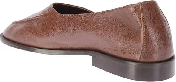 Hereu Soft Brown Leather Ballerinas in bruin