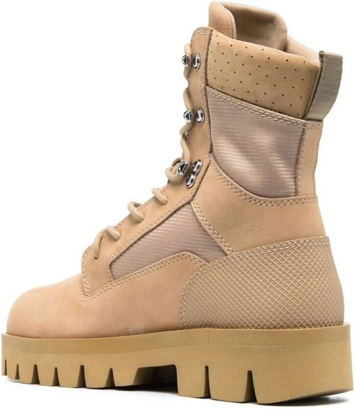 Heron Preston Boots Lace-Up Military Boots in beige