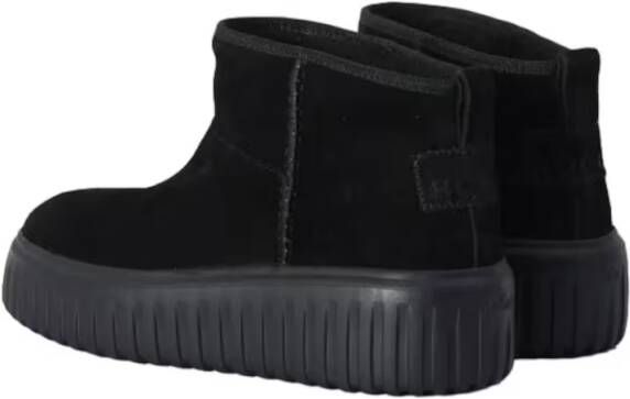 Hogan Boots Black Ankle Boots With Soft Suede Upper in zwart