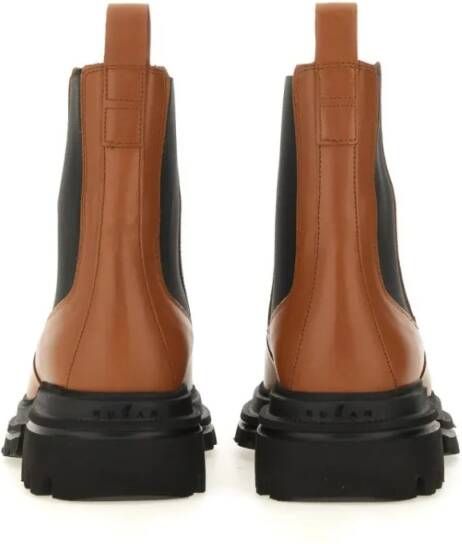 Hogan Boots Brown Calfskin Chelsea Boots in bruin