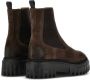 Hogan Boots Brown Leather Ankle Boots With Black Sole in zwart - Thumbnail 1