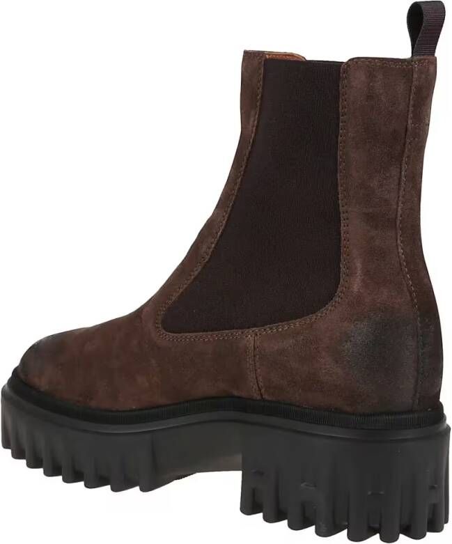 Hogan Boots H700 Suede Chelsea Boots in bruin