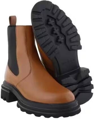 Hogan Boots Leather Ankle Boots With Removable Insole in bruin