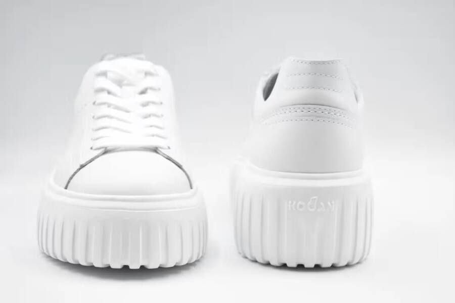 Hogan Lace-Up Sneakers With Elevated Platform in wit