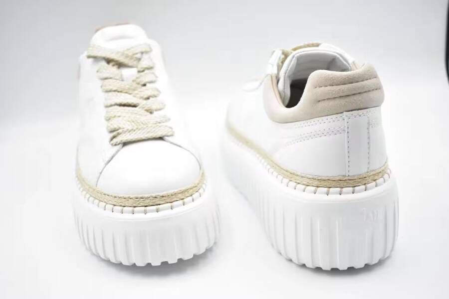 Hogan Laced Sneakers With Rope Detail in wit
