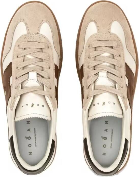 Hogan Low-Top Sneakers Beige Sneakers With Chunky Platform Sole in bruin