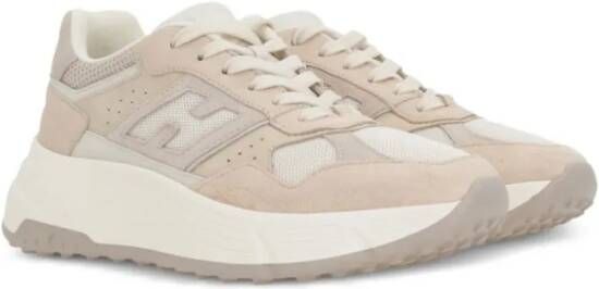 Hogan Low-Top Sneakers Chunky Sole Sneakers With Mesh And Suede Compositi in beige