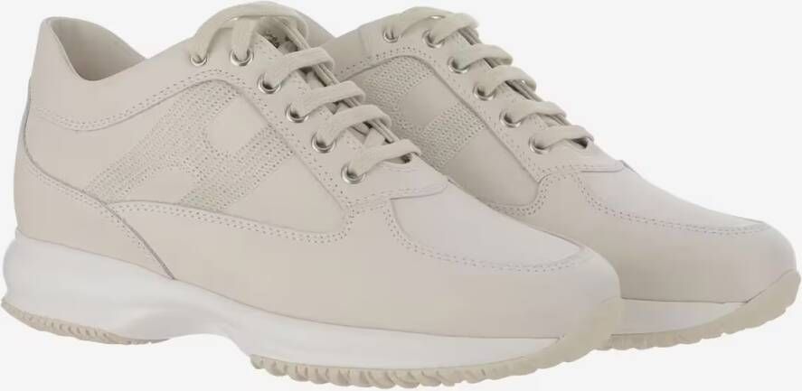 Hogan Low-Top Sneakers Interactive Leather Sneakers in beige