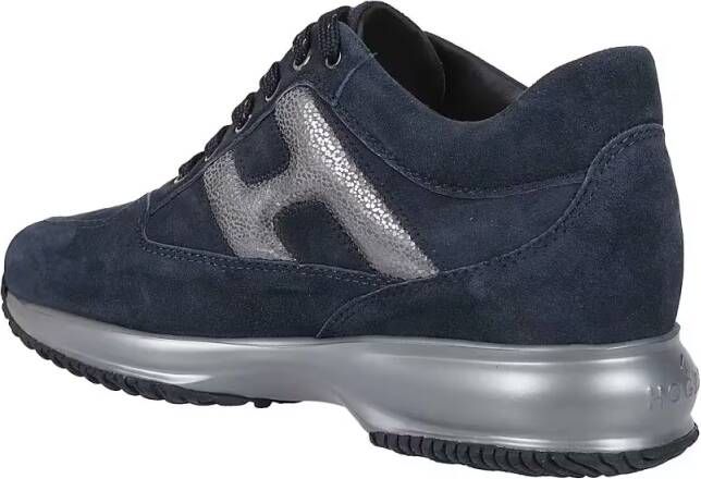 Hogan Low-Top Sneakers Interactive Suedw Metallic Accented Blue Sneakers in grijs