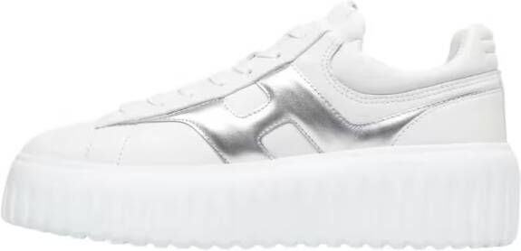 Hogan Low-Top Sneakers Rounded Nappa Leather Sneakers With Platform Sole in wit
