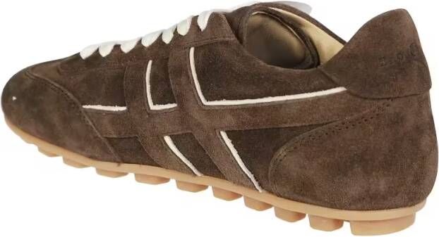 Hogan Low-Top Sneakers Suede Upper Sneakers With Contrasting Stitching in bruin