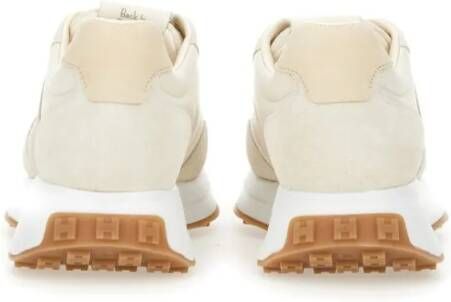 Hogan Low-Top Sneakers Textured Leather Sneakers in beige