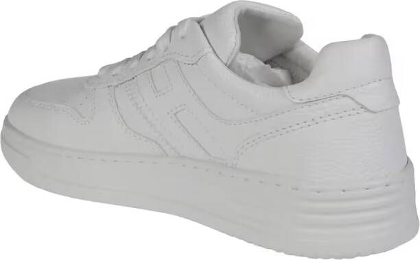 Hogan Low-Top Sneakers Textured Leather Sneakers With Cushioned Sole in wit