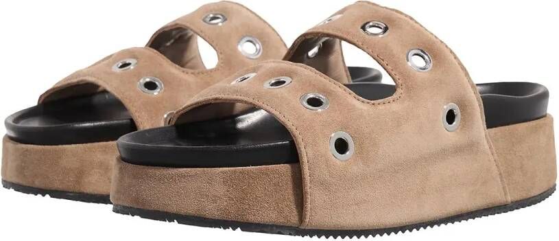 INUIKII Slippers & Mules Suede Studs in taupe