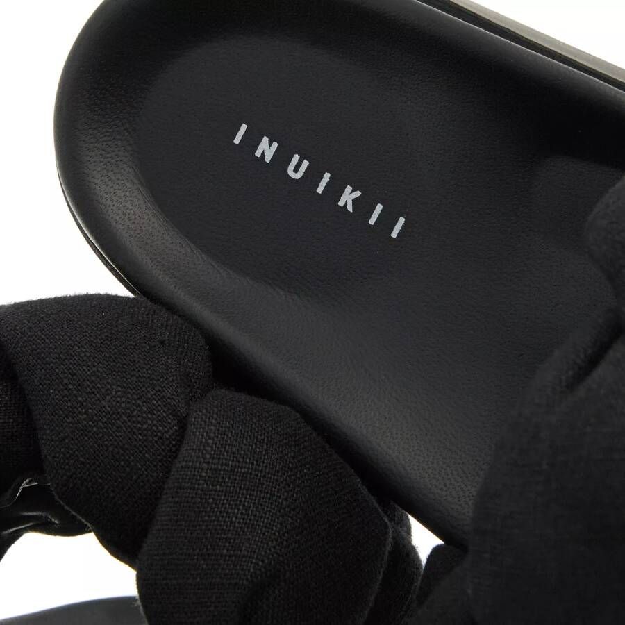 INUIKII Slippers Oversized Lino Braid in zwart
