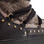 INUIKII Enkellaarsjes Dames Outdoor Snowboots Damesschoenen Leer Curly Rock Zwart combi - Thumbnail 4