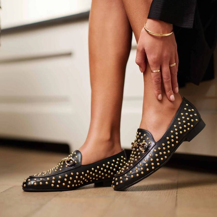 Isabel Bernard Loafers Vendôme Fleur Schwarz Loafers in zwart