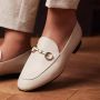 Isabel Bernard Loafers & ballerina schoenen Vendôme Fleur calfskin leather loafers in beige - Thumbnail 1