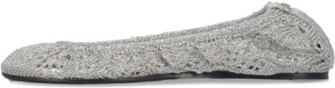 Isabel marant "Belna" Crochet Ballet Flats – Silver in zilver
