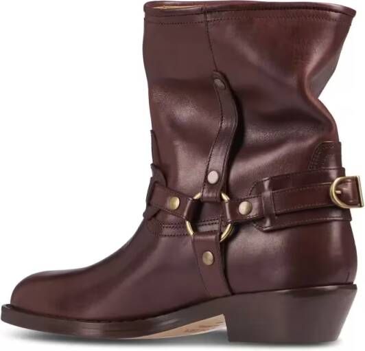 Isabel marant Boots Brown Boots With Slouched Shaft And Decorative Str in grijs