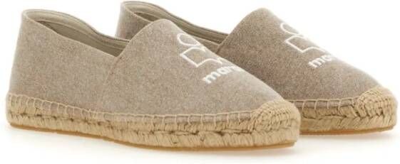 Isabel marant Classic Slip-On Espadrilles With Logo Detail in bruin