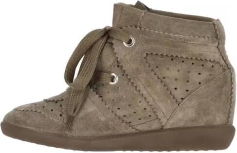 Isabel marant Low-Top Sneakers "Bobbie" Wedge Sneakers Taupe in bruin