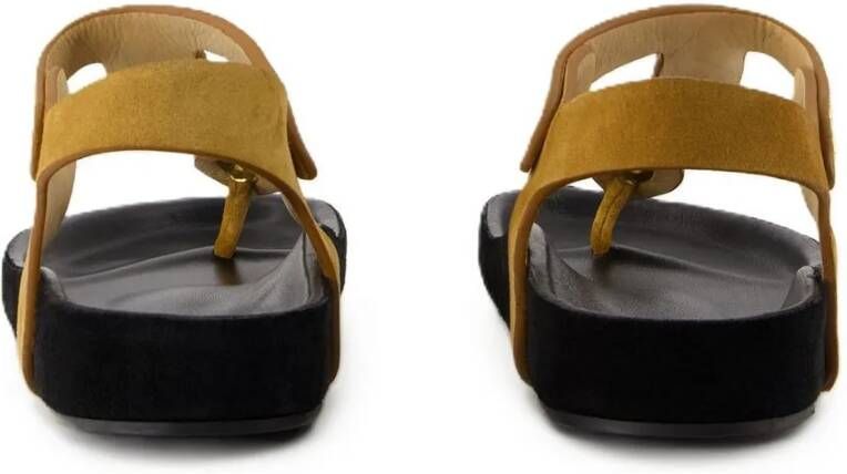 Isabel marant Sandalen Enore Sandals Leather Khaki in bruin