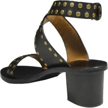 Isabel marant Sandalen Jillin Heeled Sandals In Black Smooth Leather in zwart