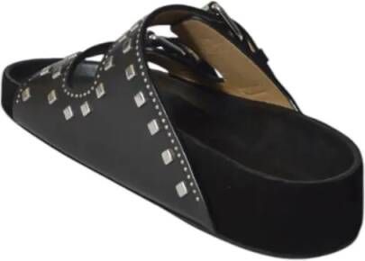Isabel marant Sandalen Lennyo Black Leather Sandals in zwart