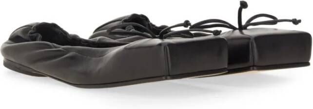 Jacquemus Black Square-Toe Shoes With Gathered Upper in zwart