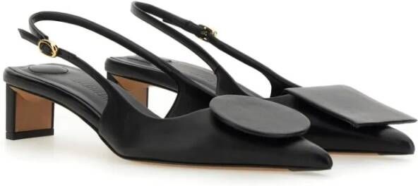 Jacquemus Hoge hakken Duelo Slingbacks in zwart