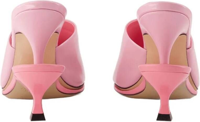 Jacquemus Slippers & Mules Les Doubles Mules Leather Pink in roze