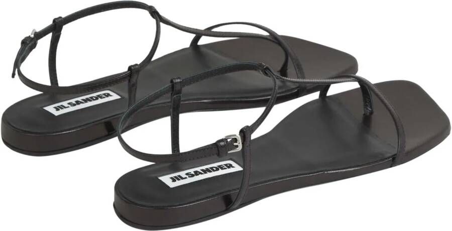 Jil Sander Ballerinas Flat Leather Sandals in zwart