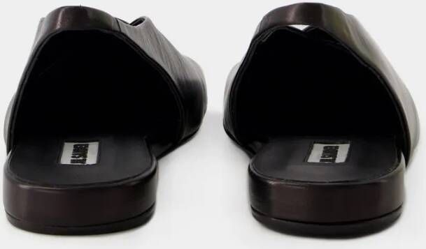Jil Sander Ballet Sandals Leather Black in zwart