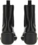 Jil Sander Boots Black Leather Boots With Round Toe in zwart - Thumbnail 1