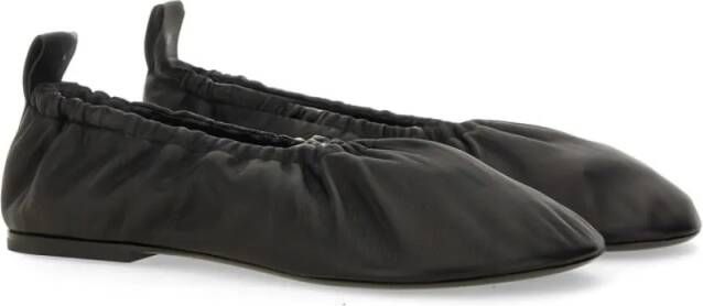 Jil Sander Nappa Ballerina Flats With Subtle Heel in zwart