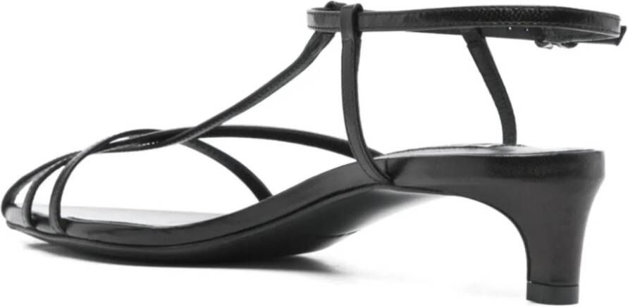 Jil Sander Sandalen Cage Sandal Kitten Heel Black in zwart