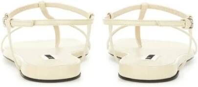 Jil Sander Sandalen Leather Sandals With Ankle Strap in wit