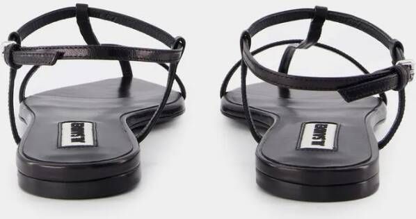 Jil Sander Sandalen Sandals Leather Black in zwart