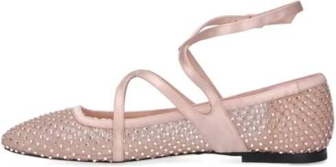 Jimmy Choo "Astoria" Rhinestone Ballerinas in roze