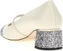 Jimmy Choo Glitter Two-Tone Leren Blokhak Schoenen White Dames - Thumbnail 2