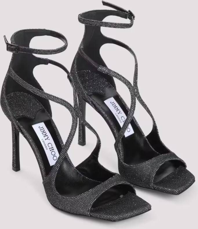 Jimmy Choo Sandalen Striking Black Metallic Sandals in zwart