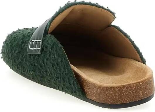J.W.Anderson Slippers & Mules 'Felt Loafer' Mules in groen
