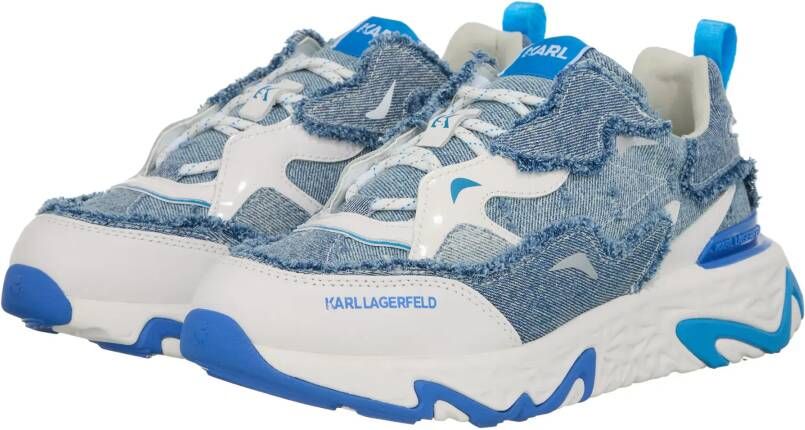 Karl Lagerfeld Low-Top Sneakers Blaze Strike Lace Denim Mix in blauw