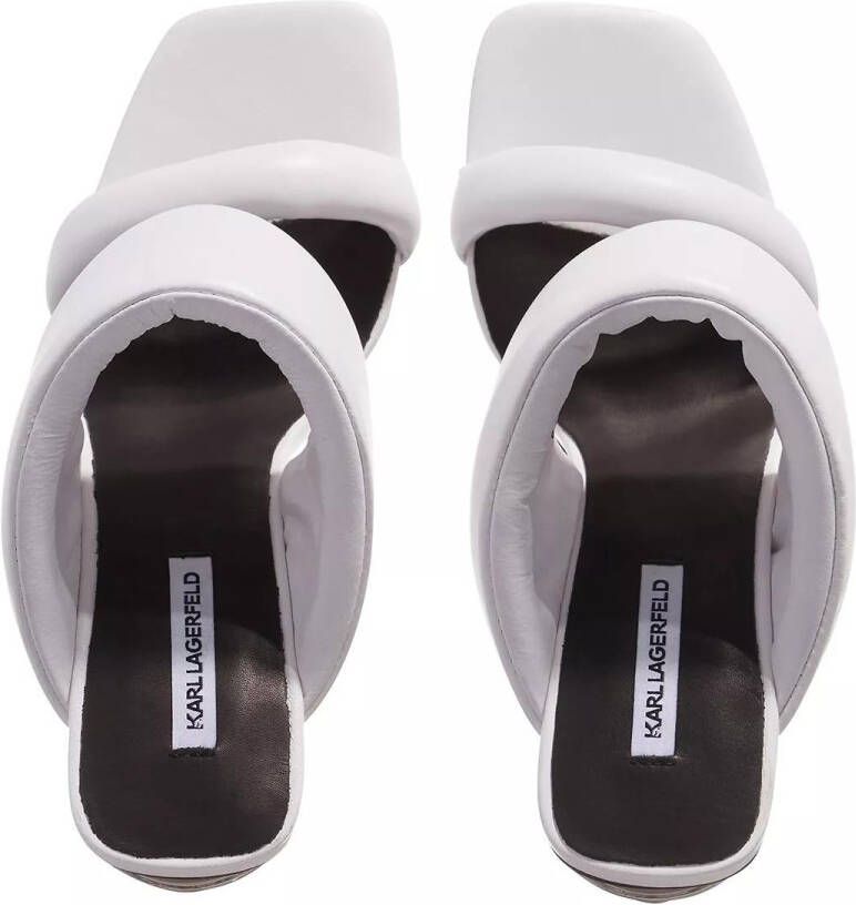 Karl Lagerfeld Witte Leren Blokhak Sandalen White Dames - Foto 3
